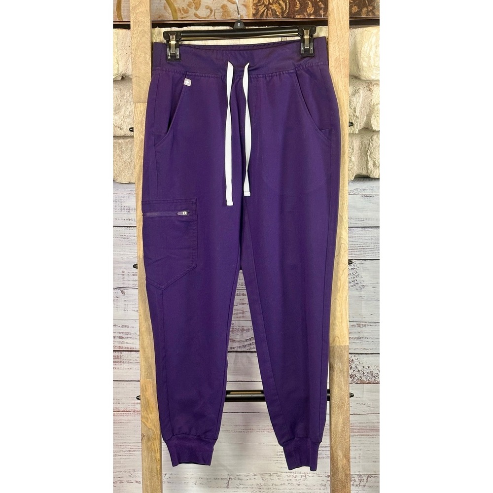 Figs Technical Collection Deep Dark Purple Scrub Joggers XSP